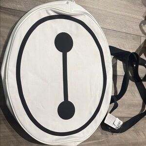 White and Black Baymax Round Bag